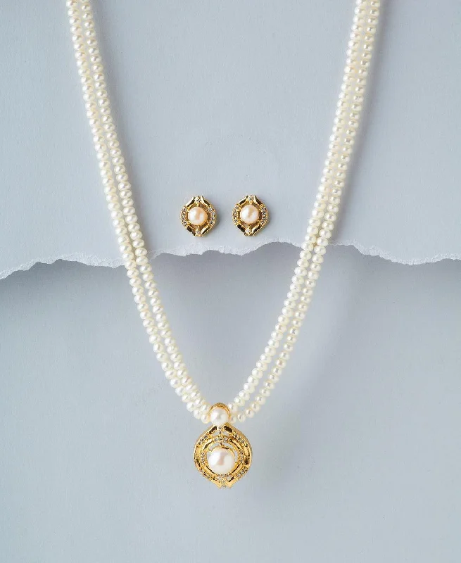 Women infinity necklaces -Trendy Real Pearl Necklace Set