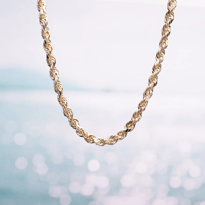 Women vintage-inspired necklaces -Miadora 14k Yellow Gold 22 Inch Rope Chain Necklace