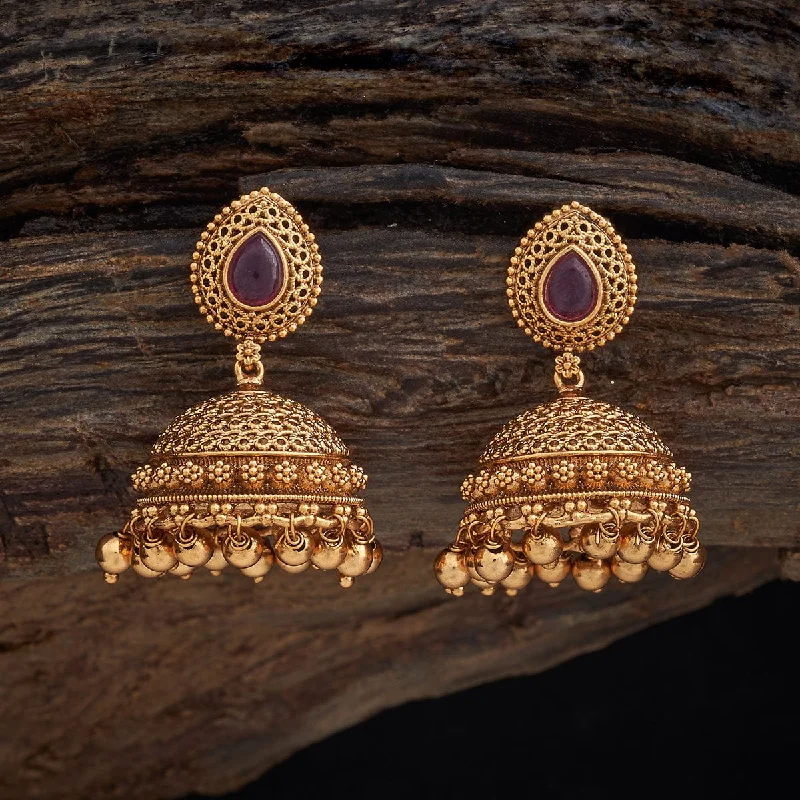 Women gemstone hoop earrings -Antique Earring 176255