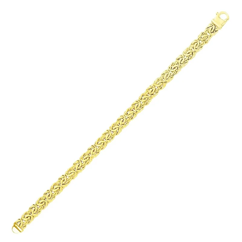 Women chic bangles and bracelets -14k Yellow Gold Byzantine Style Chain Bracelet