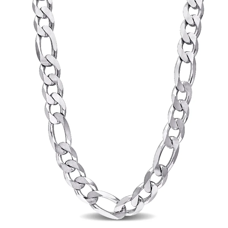 Women crystal necklaces -Miadora Sterling Silver Figaro Necklace