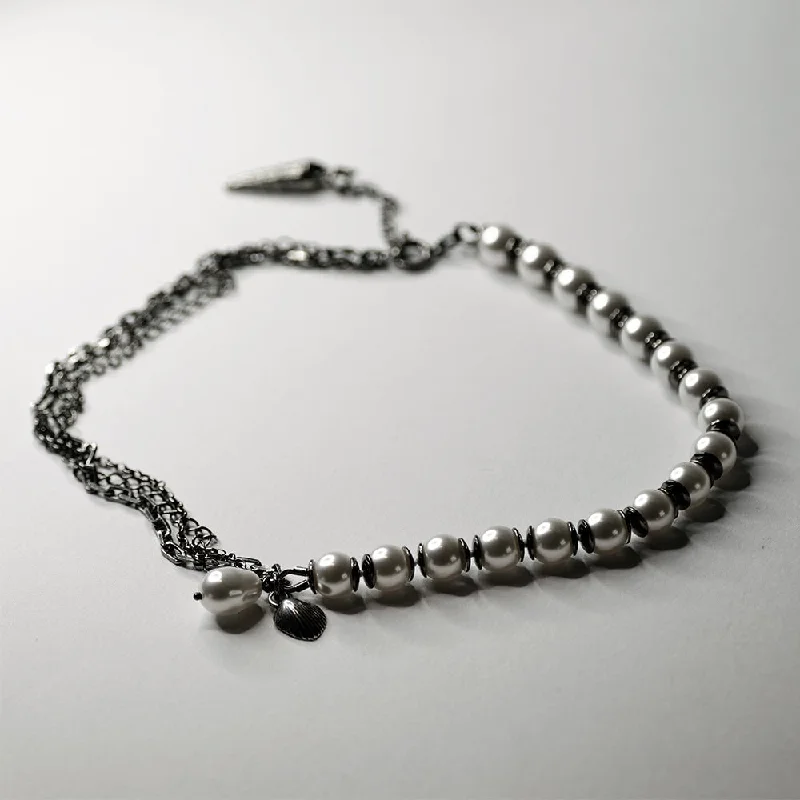 Women beaded necklaces -Pearls & Chains necklace - final sale