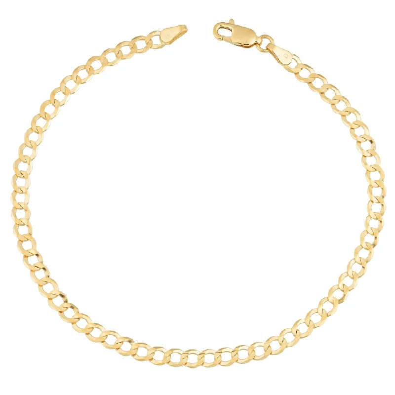 Silver bangles and bracelets for women -Fremada 14k Yellow Gold 3.8-mm High Polish Solid Curb Link Bracelet