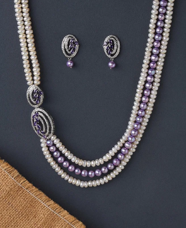 Custom necklaces for women -Ravishing Real Pearl Necklace Set